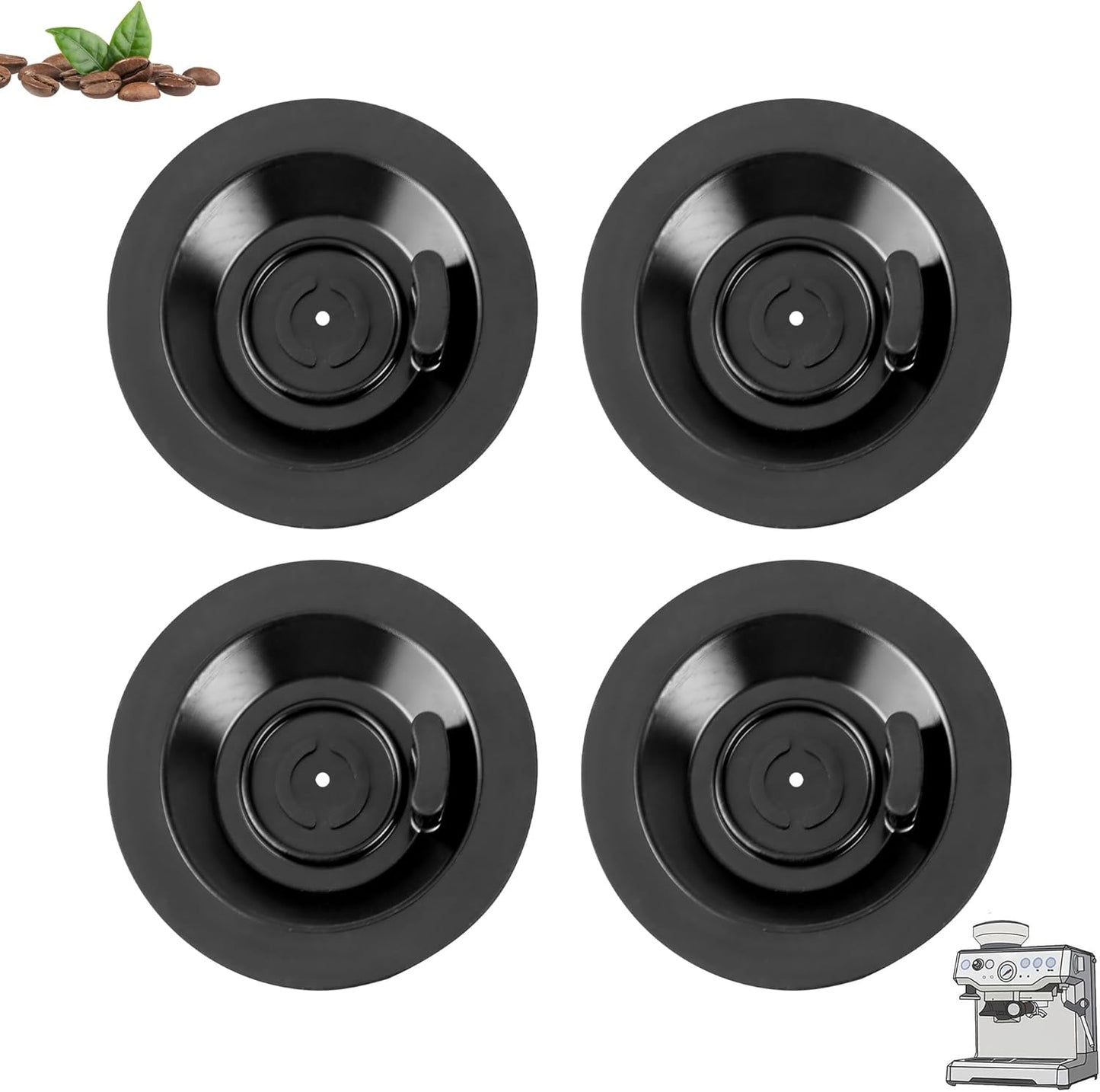 BOGDA Espresso Backflush Cleaning Disc 54mm, 4 Pack Fit For Bre-Ville Cleaning Disc And Bre-Ville Part BES870XL/11.2 Rubber Disks, BES870XL/ BES878BSS/ BES880 etc