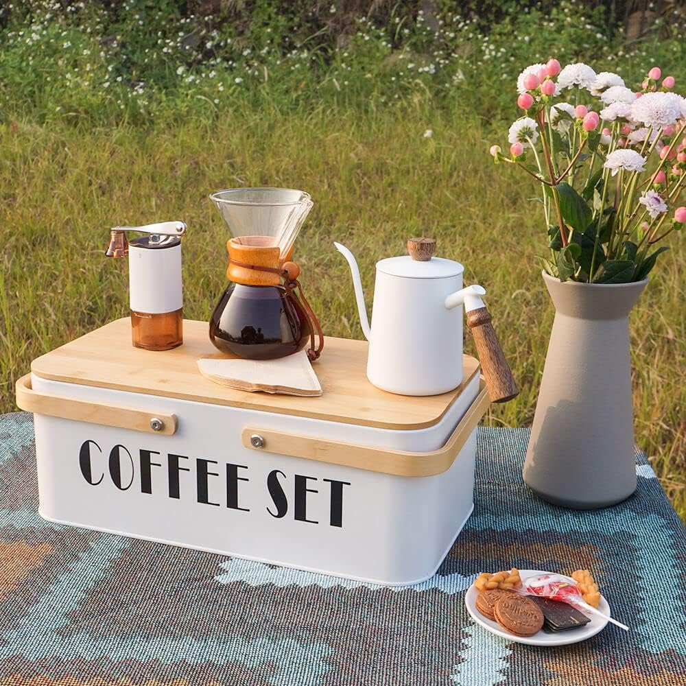 SOTECH Pour Over Coffee Maker Set Pour Over Coffee Dripper Manual Coffee Mill Grinder glass pour over coffee maker