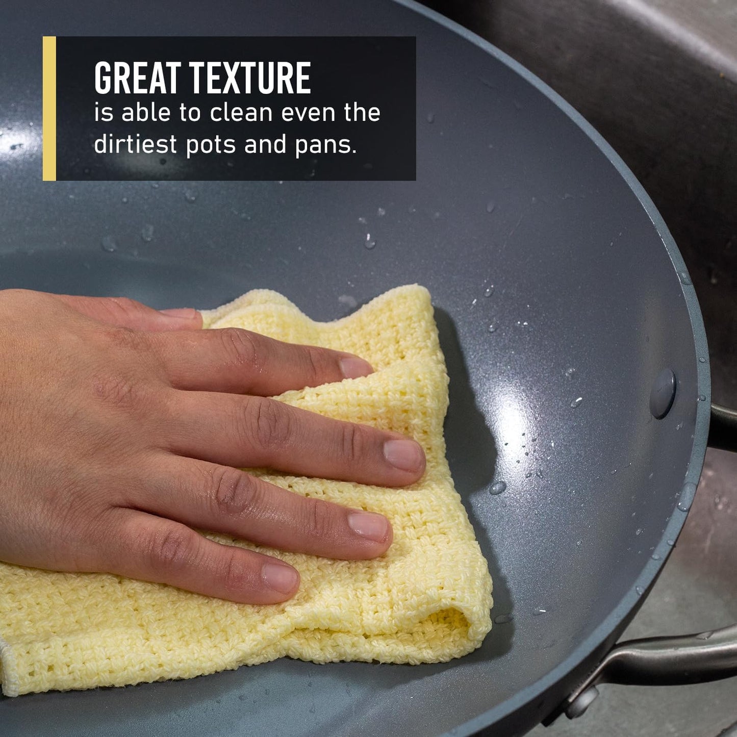 Old Fashion 100% Cotton Dishcloths - Set of 4 Mixed Colors - 2 Yellow/2 White -11" x 11"