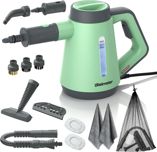 Handheld Pressurized Steam Cleaner - 15s Quick Start, Multi-Functional for Home, Kitchen, Bathroom, 8 Attachments, Chemical-Free, Safe & Efficient Cleaning Solution