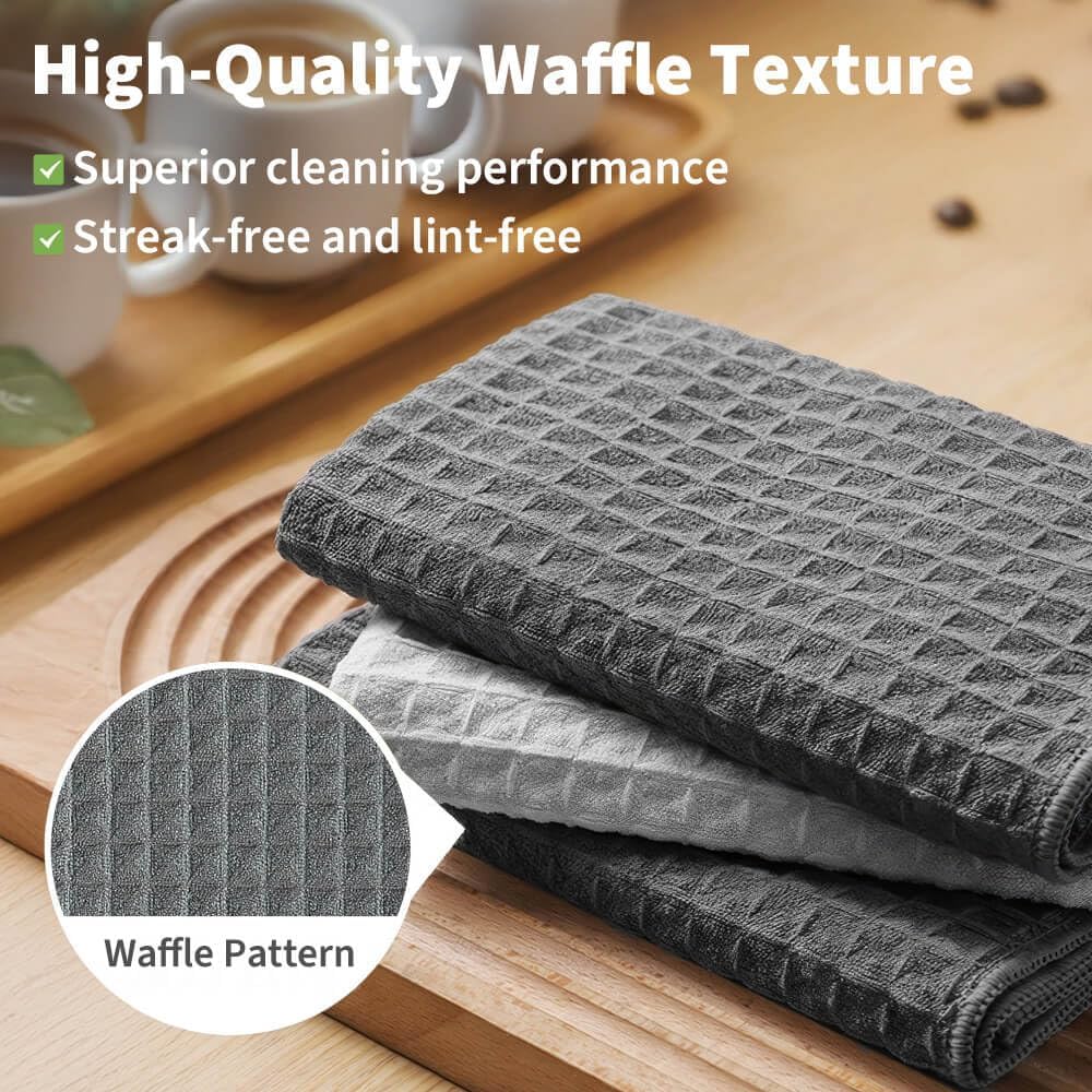 Espresso Accessories Barista Towels 8 Pack – Microfiber Cleaning Cloths for Espresso Machines, Steam Wands & Countertops – Essential Coffee Bar Accessories, Waffle Weave, Multicolor, 12"x12"