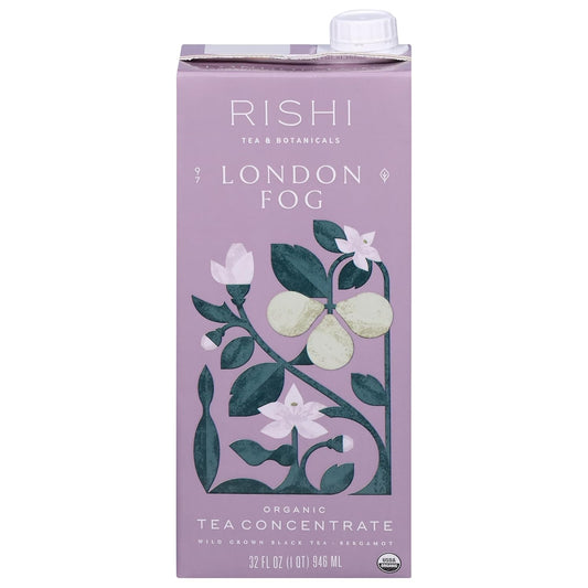 Rishi Tea London Fog Concentrate Beverage - USDA Certified Organic, Black Tea and Bergamot, Energy-Boosting - 32 fl oz Carton, 8 Servings