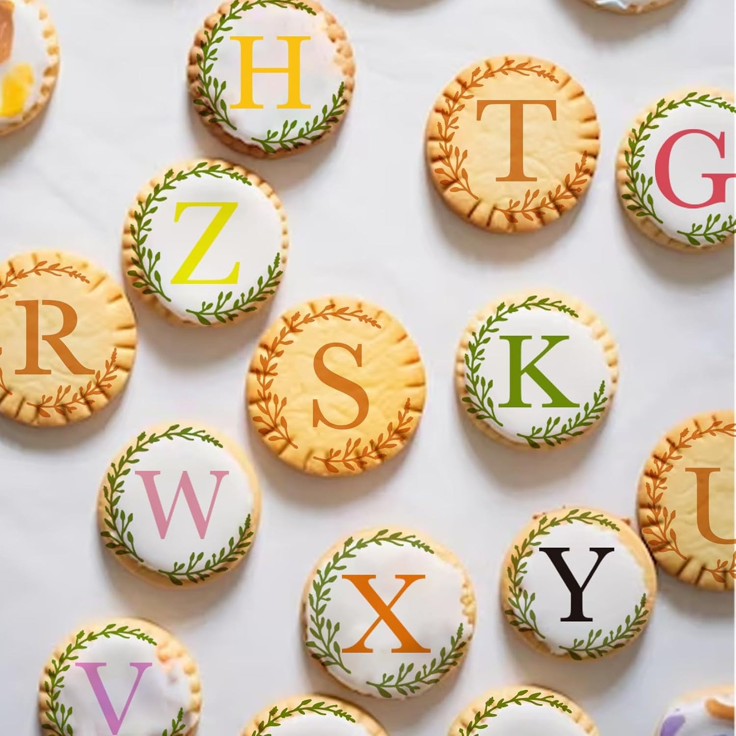 Small Letter Stencil for Cakes Cookie Decorating Stencils Reusable Alphabet Stencil on Baking Coffee Decorating Card Making (27 Letter Cookie)