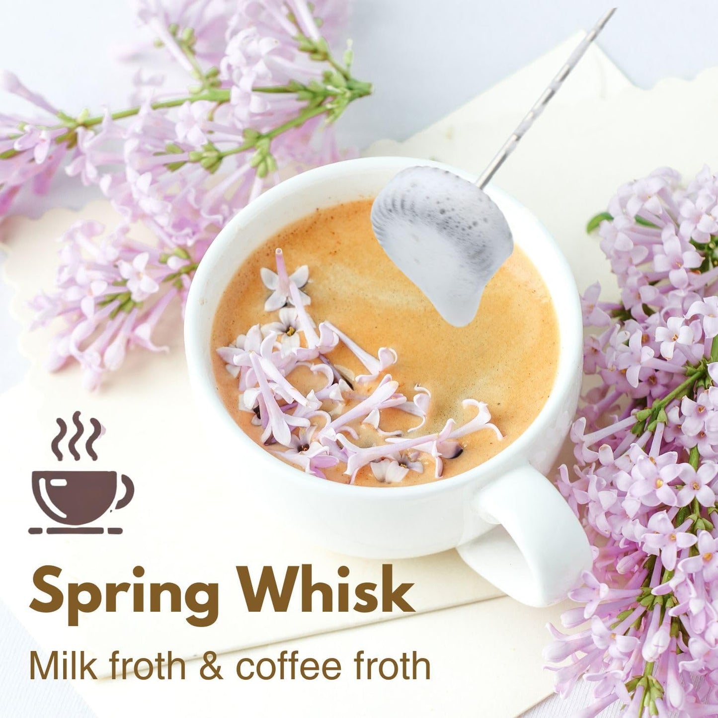 Rechargeable Milk Frother Battery Operated,2-Speed Portable Travel Frother,Electric Milk Foamer Coffee Frother for Latte, Cappuccino, Hot Chocolate Drink Mixer with Double Mini Whisks and USB Cable