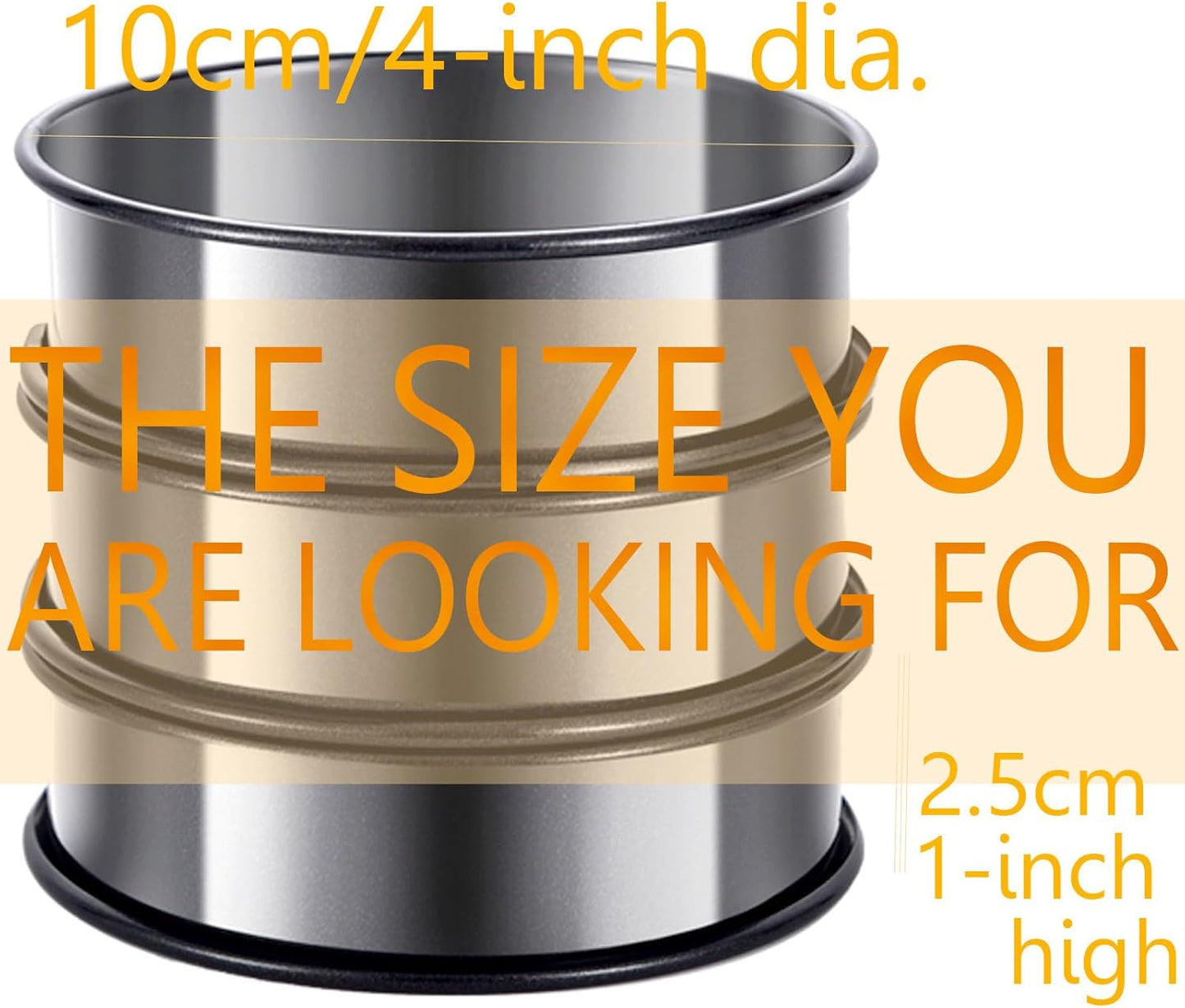 12Packs Crumpet Rings Nonstick 4 Inch English Muffin Ring Stainless Steel Double Rolled Tart Rings Metal Pastry Cooking Baking Ring Molds