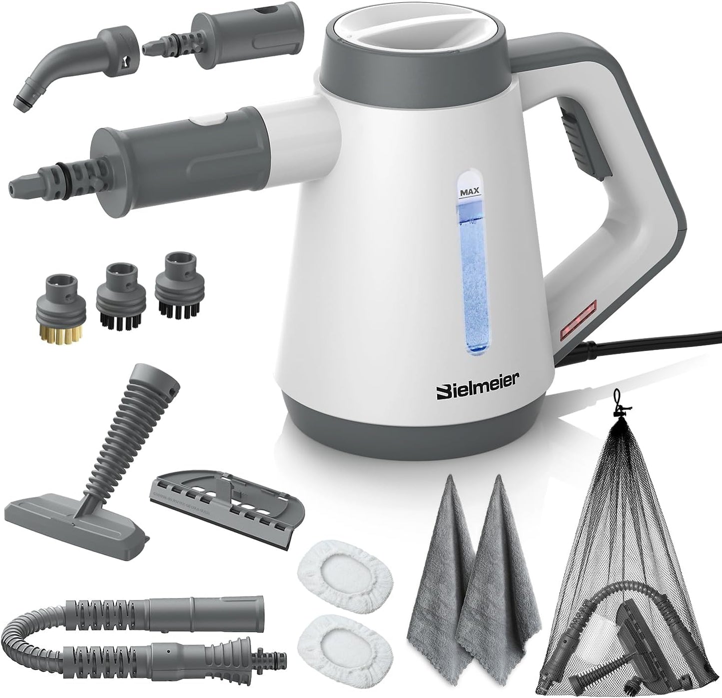 Handheld Pressurized Steam Cleaner - 15s Quick Start, Multi-Functional for Home, Kitchen, Bathroom, 8 Attachments, Chemical-Free, Safe & Efficient Cleaning Solution