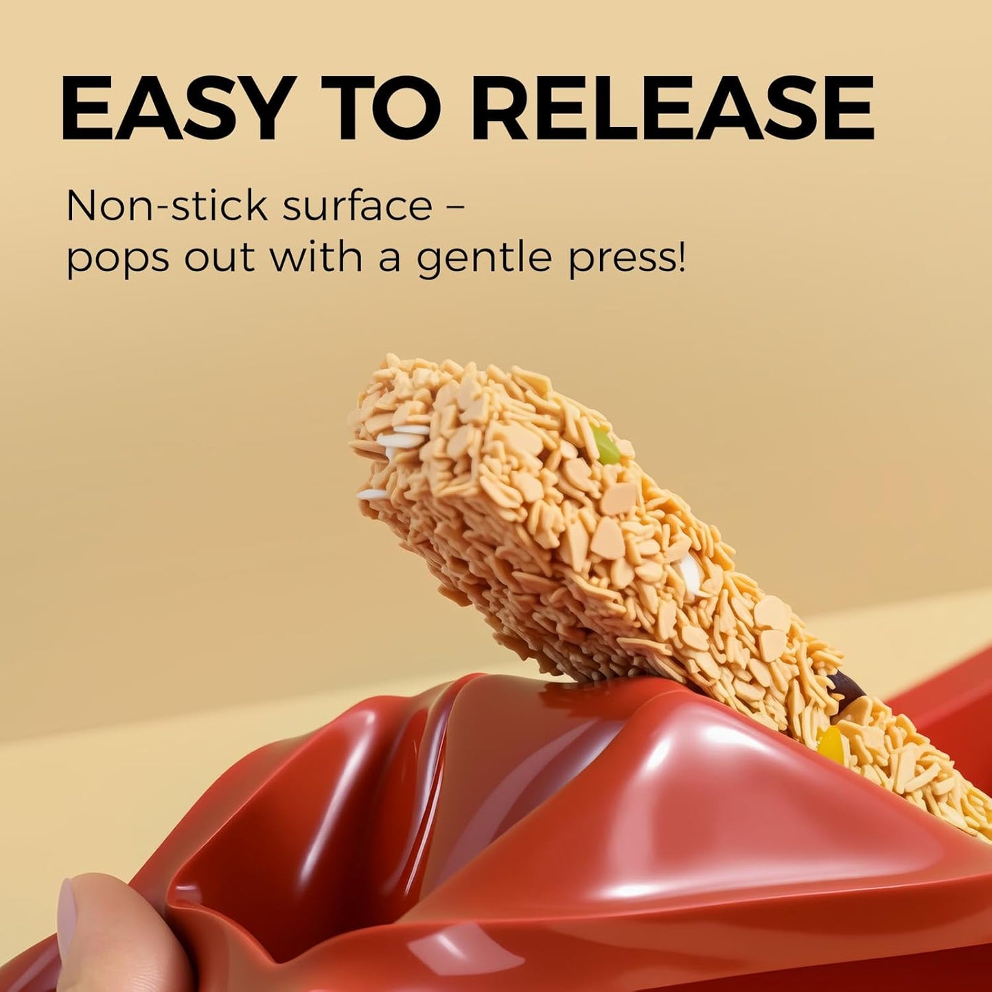 Granola Bar Molds, 8 Cavity Rectangle Granola Bar Silicone Mold for Energy Bars, Cereal, Protein, Brownie, Chocolate & Candy Molds(2 Pcs)