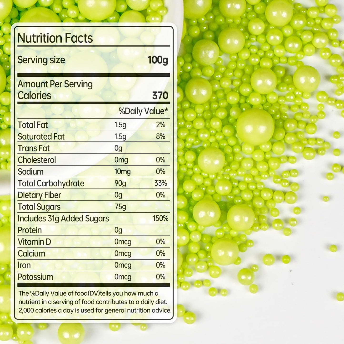 Christmas Green Pearl Sprinkles, Edible Candy Sugar Pearls, 150g/5.29oz, Mix Size, Cake Decorations & Cupcake Toppers, Wedding Party, Easter, Valentine's Day, Christmas Supplies