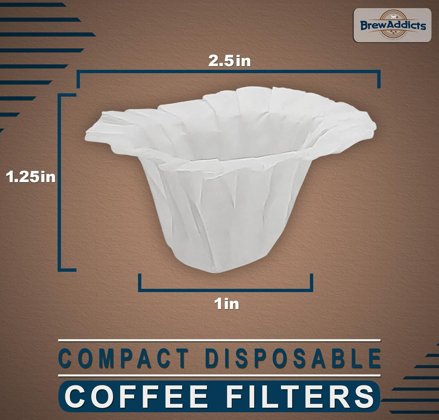 300 Paper Coffee Single-Use Filters for for Keurig Brewers and Compatible with K-Cup Pods 1.0 & 2.0 Models, White Compact Design
