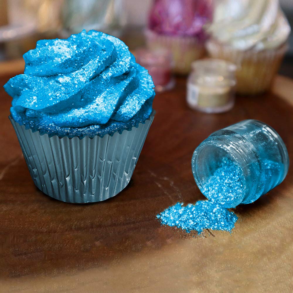 BAKELL Deep Blue Edible Glitter, 25 Grams | TINKER DUST Edible Glitter | KOSHER Certified | 100% Edible Glitter | Cakes, Cupcakes, Cake Pops, Drinks, Dessert Vegan Glitter & Dusts (25g, Deep Blue)