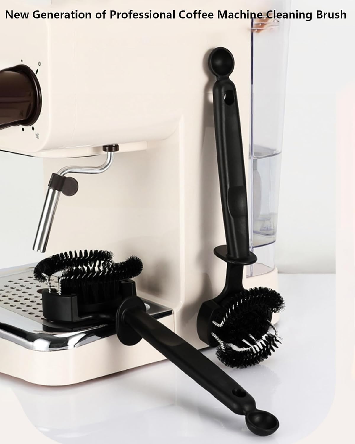 Espresso Coffee Machine Cleaning Brush Kit with Portafilter Cleaning Disc (Brush and Disc for 51mm Coffee Machine)