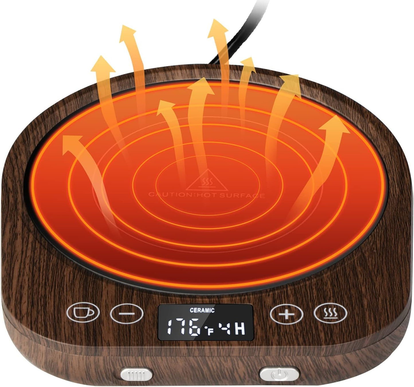 PUSEE Candle Mug Warmer Electric,Auto On/Off Gravity-Induction Coffee Mug Warmer with 9 Temp Settings,1-9 Timer Candle Melter Warmer Beverage Coffee Warmer Practical Portable Warmer for Home & Office