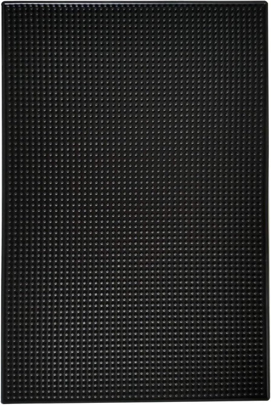 17.7" x 11.8" Rubber Bar Mats, Non-Slip and Anti-Spill Non-Toxic Soft Rubber Mats, Coffee Bars, Bars, Restaurants and Barbers Service Mats, Black, 1Pack