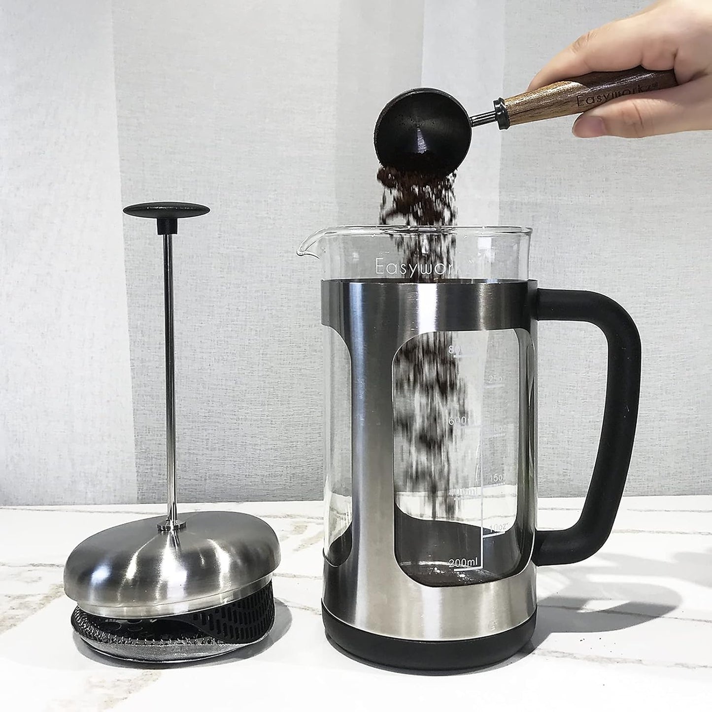 Easyworkz Retro Stainless Steel Coffee Spoon With Black Walnut Handle,10g - Measuring Spoon (Gunmetal)