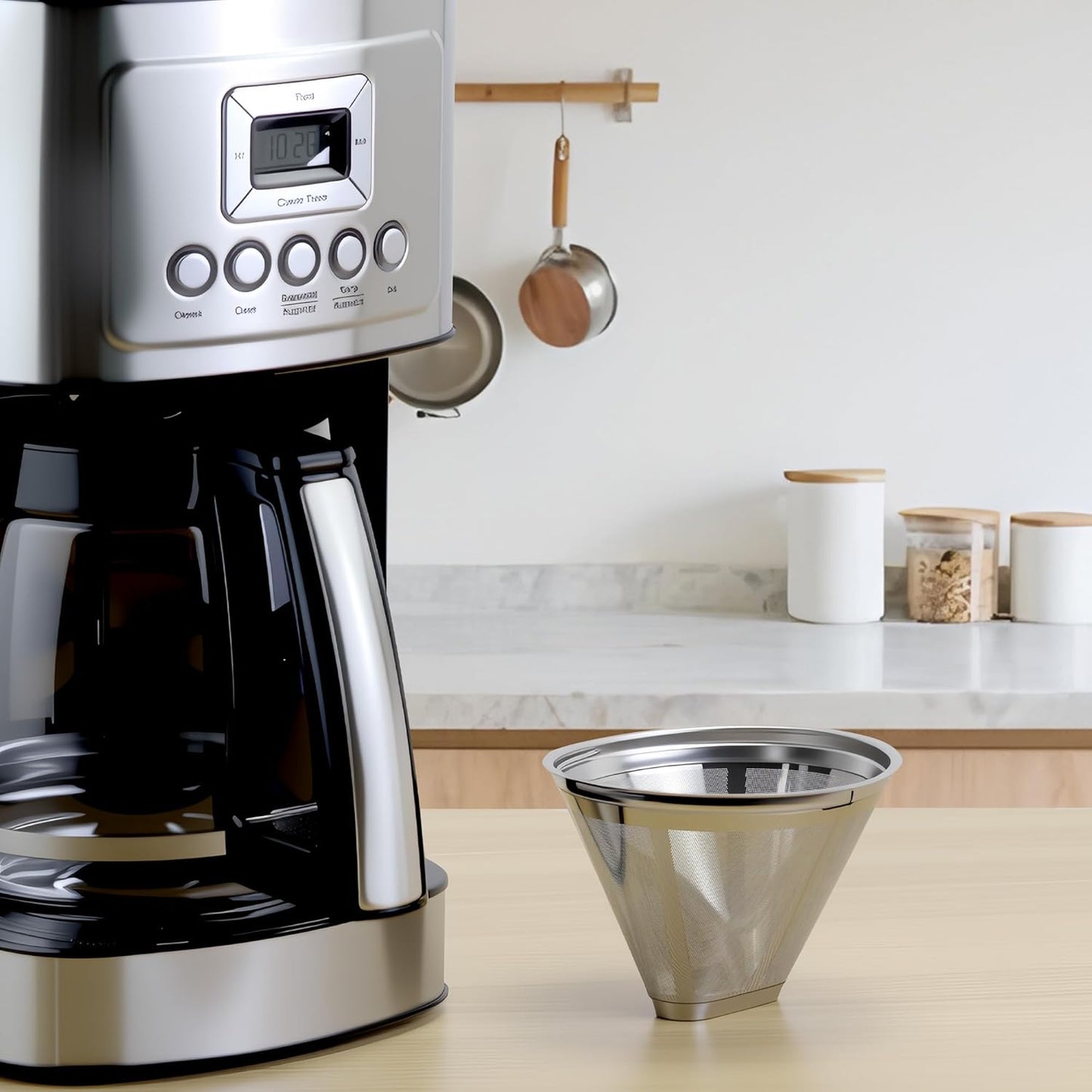 Coffee Filter Compatible with Cuisinart Coffee Maker, Permanent Stainless Cone Filter for Cuisinart DCC 1200P1 3200NAS 3400NAS