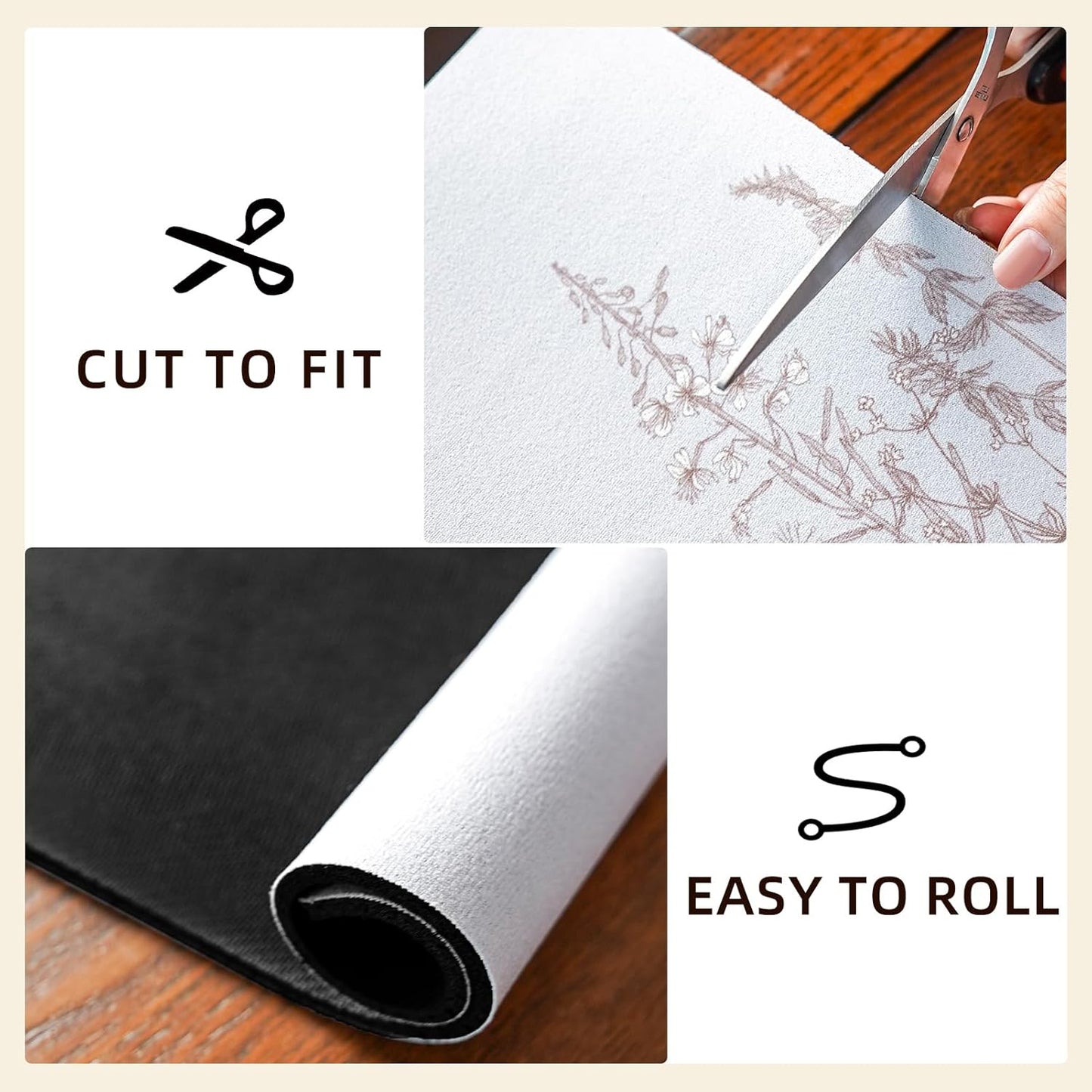 Dish Drying Mat Absorbent Coffee Mat Rubber Backed Soft Silicone Kitchen Drying Mat for Kitchen Bathroom Coffee Bar (Plants, 16 x 24 Inches)