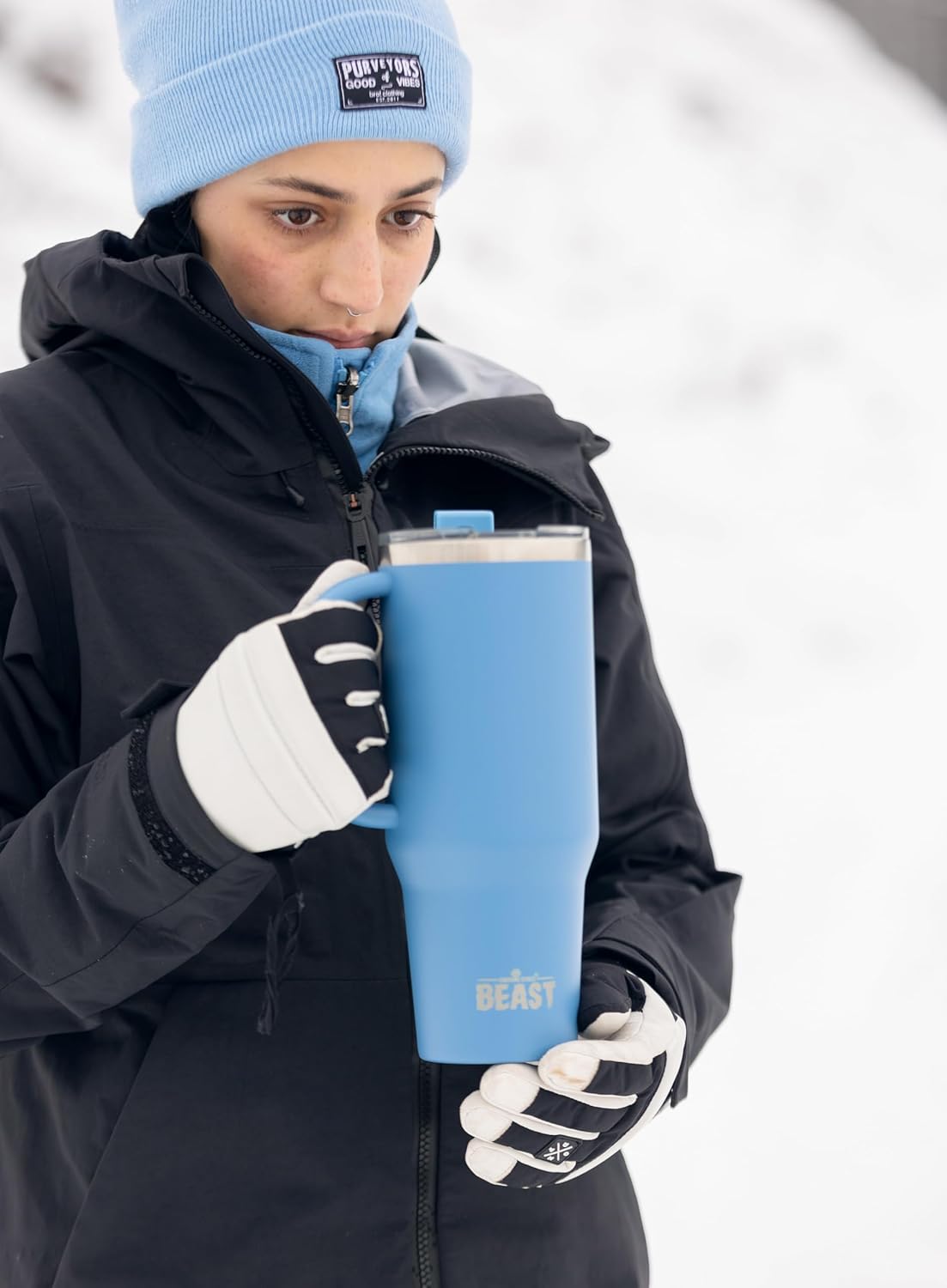 Beast 42 oz Tumbler Stainless Steel Vacuum Insulated Coffee Ice Cup Double Wall Travel Flask (Stormy Sky Blue)