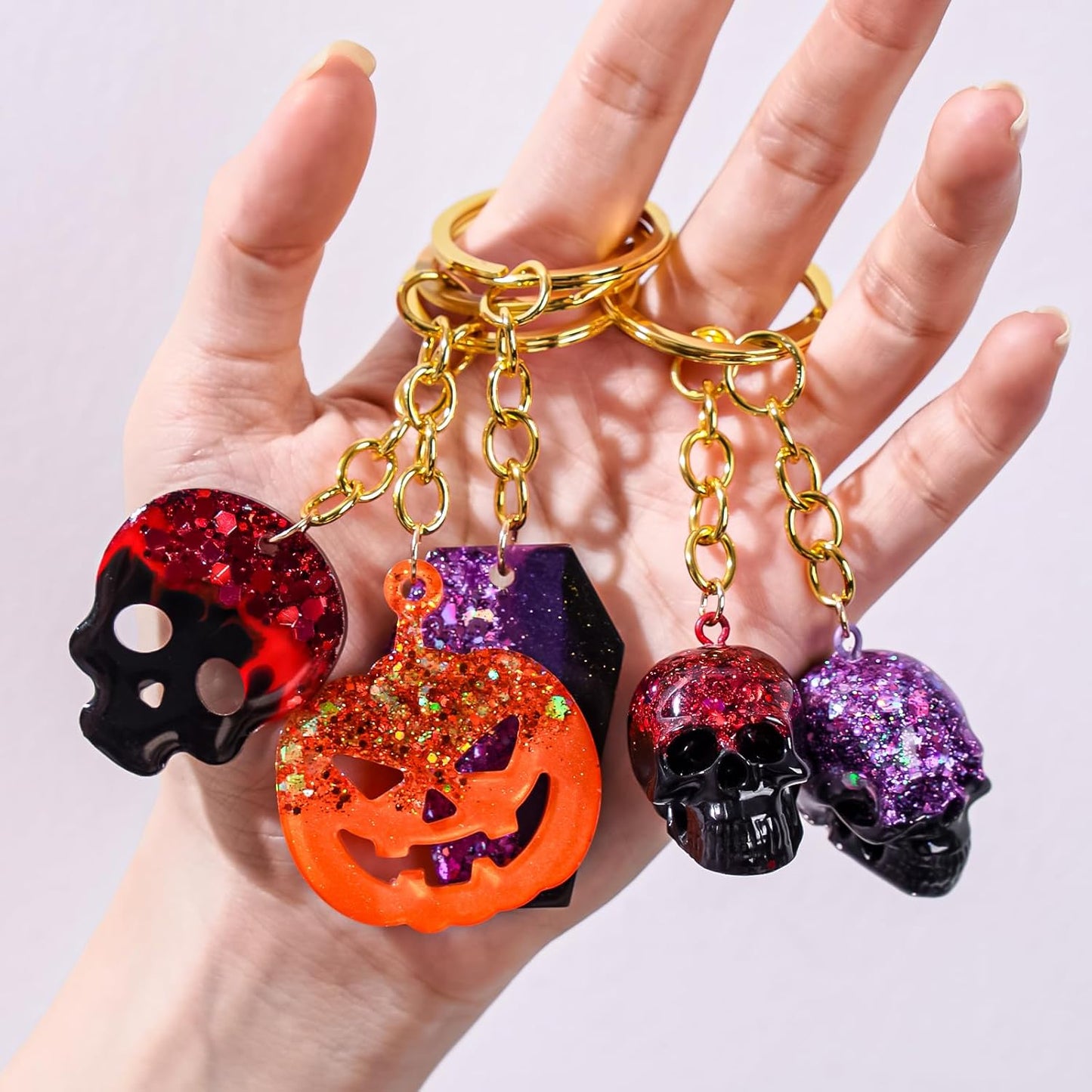Halloween Resin Earrings Mold 3pcs Mini Skull Resin Jewelry Molds, Bat Pumpkin Coffin Silicone Mold for Earring Pendant Bracelet Keychain Making Kit DIY Epoxy Ornaments Holiday Gifts