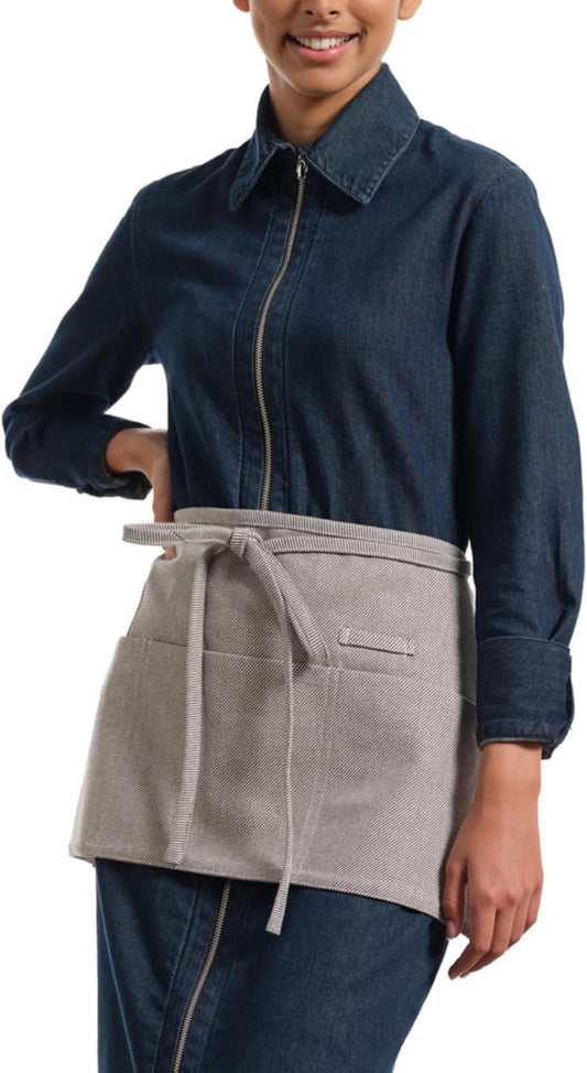 MEEMA Waist Apron with 3 Pockets | Waitress Apron | Waitress Apron with Pockets | Half Aprons With Pockets | Server Aprons Women