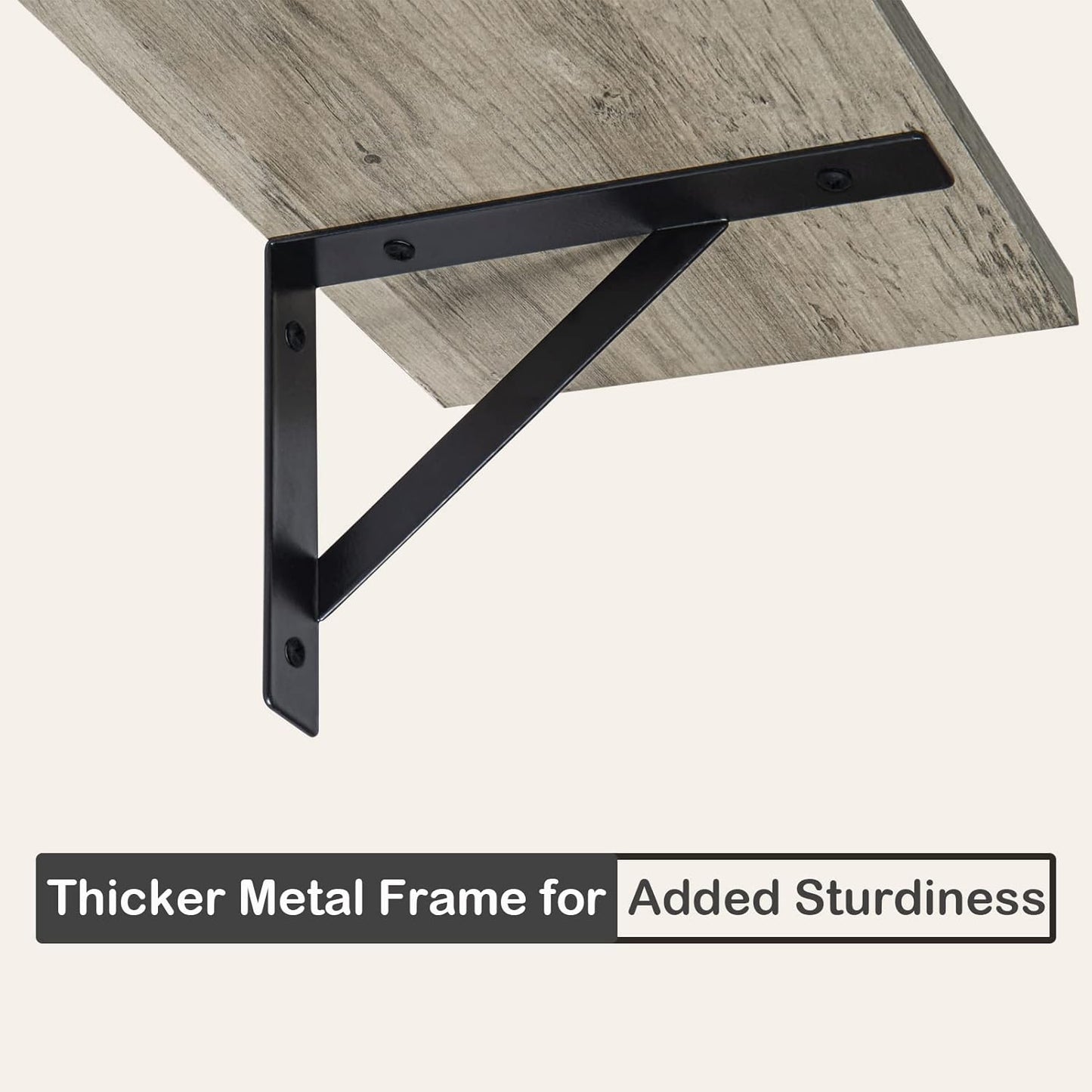 DINZI LVJ Long Wall Shelves, 39.4Inch Wall Mounted Shelves Set of 2, Easy-to-Install, Wall Storage Ledges with Sturdy Metal Brackets for Living Room, Bathroom, Bedroom, Kitchen, Grey Wash