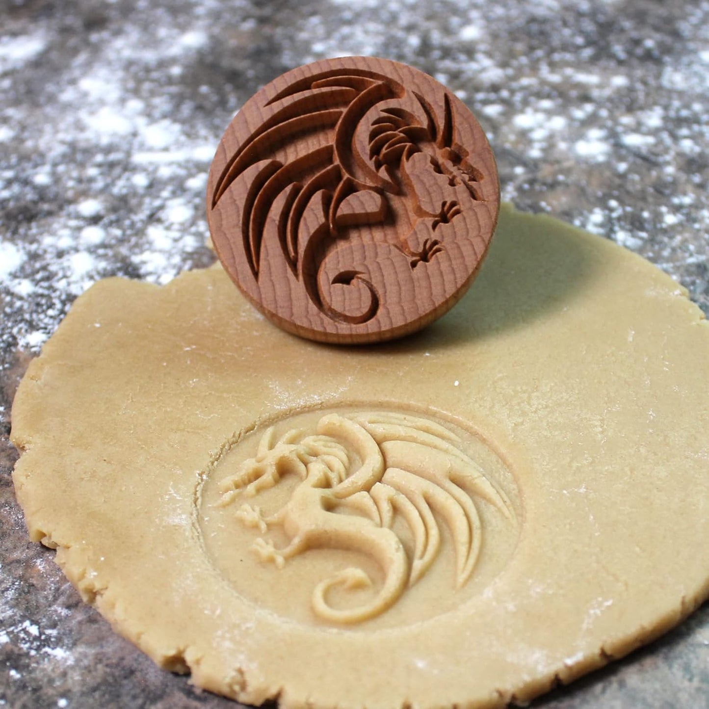 Wood Cookie Stamp, 2.5 Inch (Dragon CS-009)