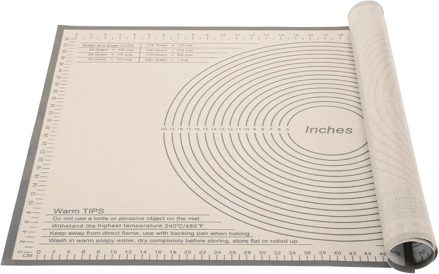 Silicone Pastry Mat 36x24 Inch - Nonstick Baking Mat Perfect for Dough, Pastry, Pie Crust, Fondant, Bread, Cookies, Pasta, Pizza