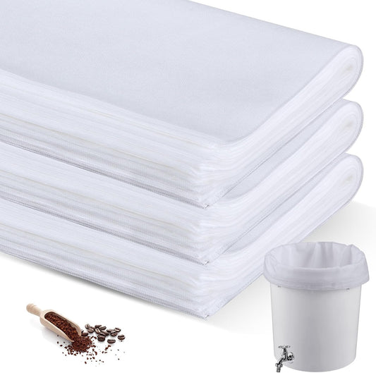 50 Pcs 20" x 20" Commercial Home Cold Brew Coffee Filter Bags with Drawstring, Disposable for Commercial Home Cold Brew Coffee Makers