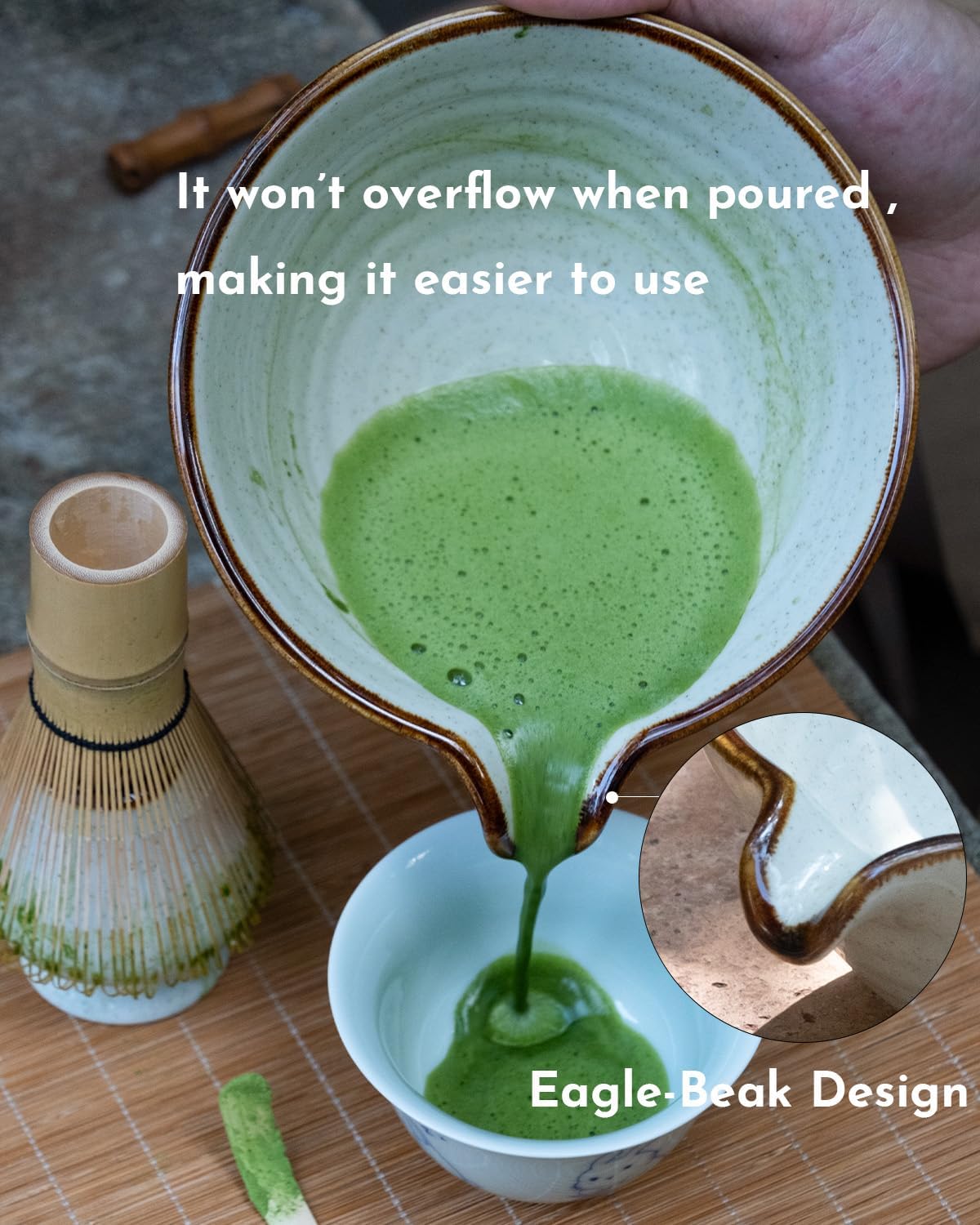Matcha Whisk Set,Matcha Set,Matcha Kit,Matcha Bowl with Spout,Scoop,Sifter,Bamboo Whisk,Chasen Holder,Unique Gifts for Women Grifend,Gifts for Christmas, Birthday,Halloween