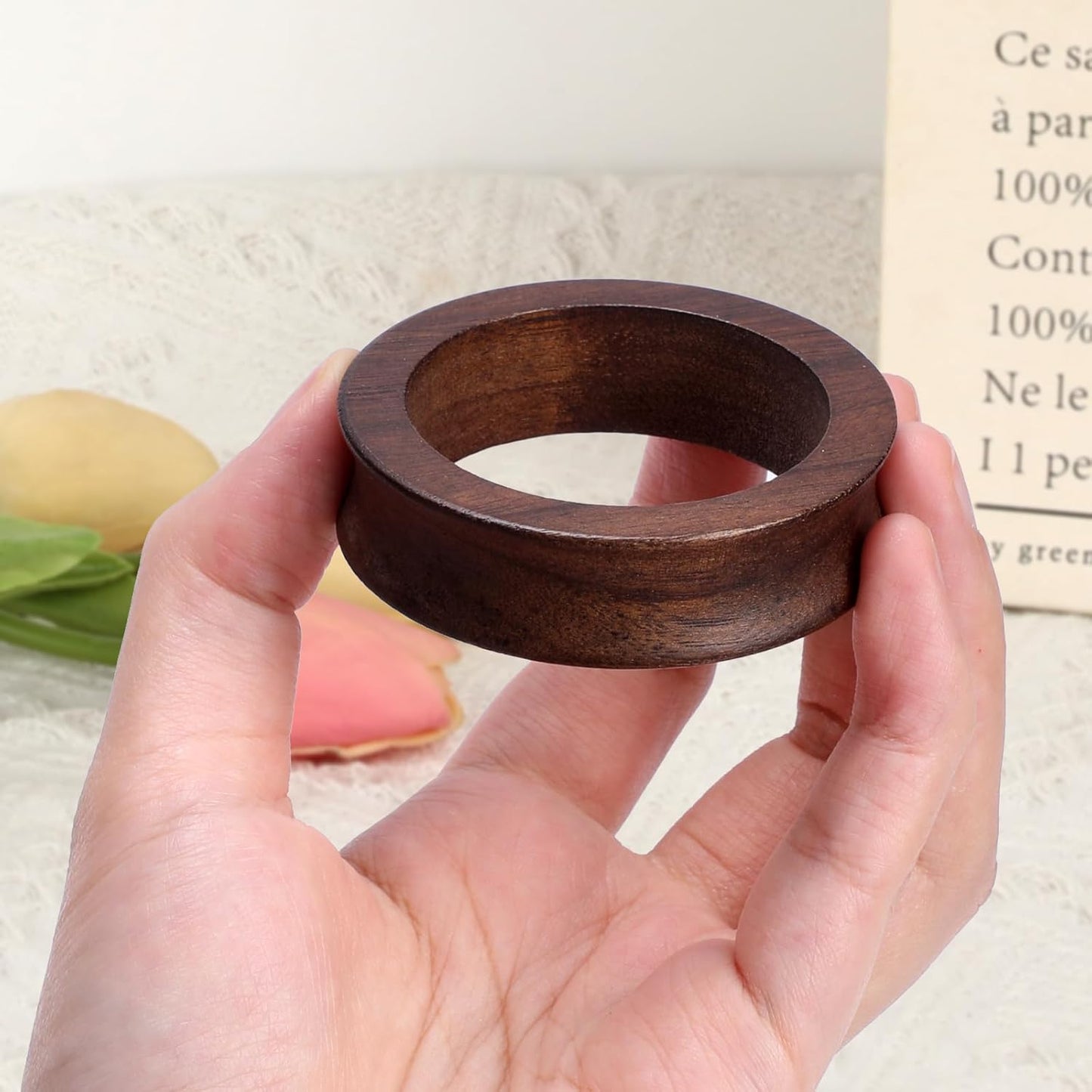 JUXYES Wooden Sphere Holder Display Stand, 3 Pack Small Wood Crystal Ball Stand, Simple Round Display Easel Stands for Crystal Balls, Baseball, Tennis Ball, Stones, Gemstones, Collections, 45mm