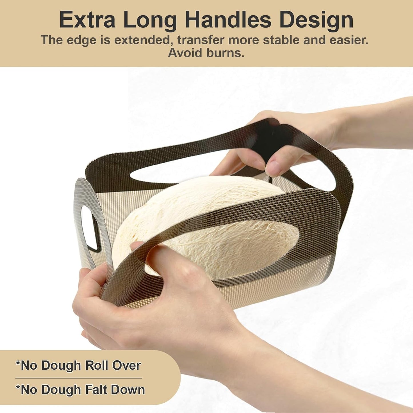 2 Pack Silicone Bread Loaf Pan Liners with Handles, Non-Stick& Easy Clean Baking Sling for 9x5 or 1.5lb Pans, Reusable Silicone Bread Sling with Storage Straps