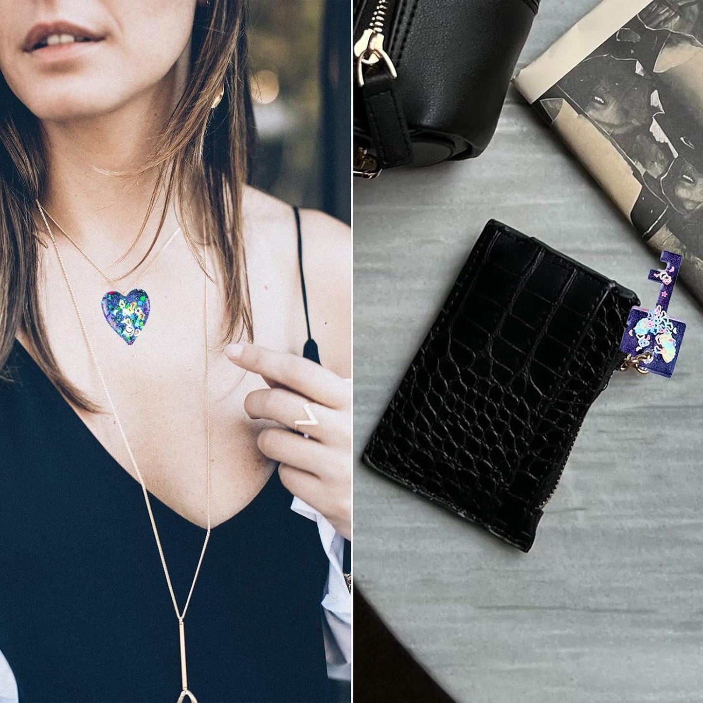 2Pcs Key Holder Resin Molds Wall Decor Mold Unique Silicone Keychain Pendant Resin Mold for Epoxy Casting Wall Mounted Key Hangers Storage Organizer Mold Home Decoration DIY Gift