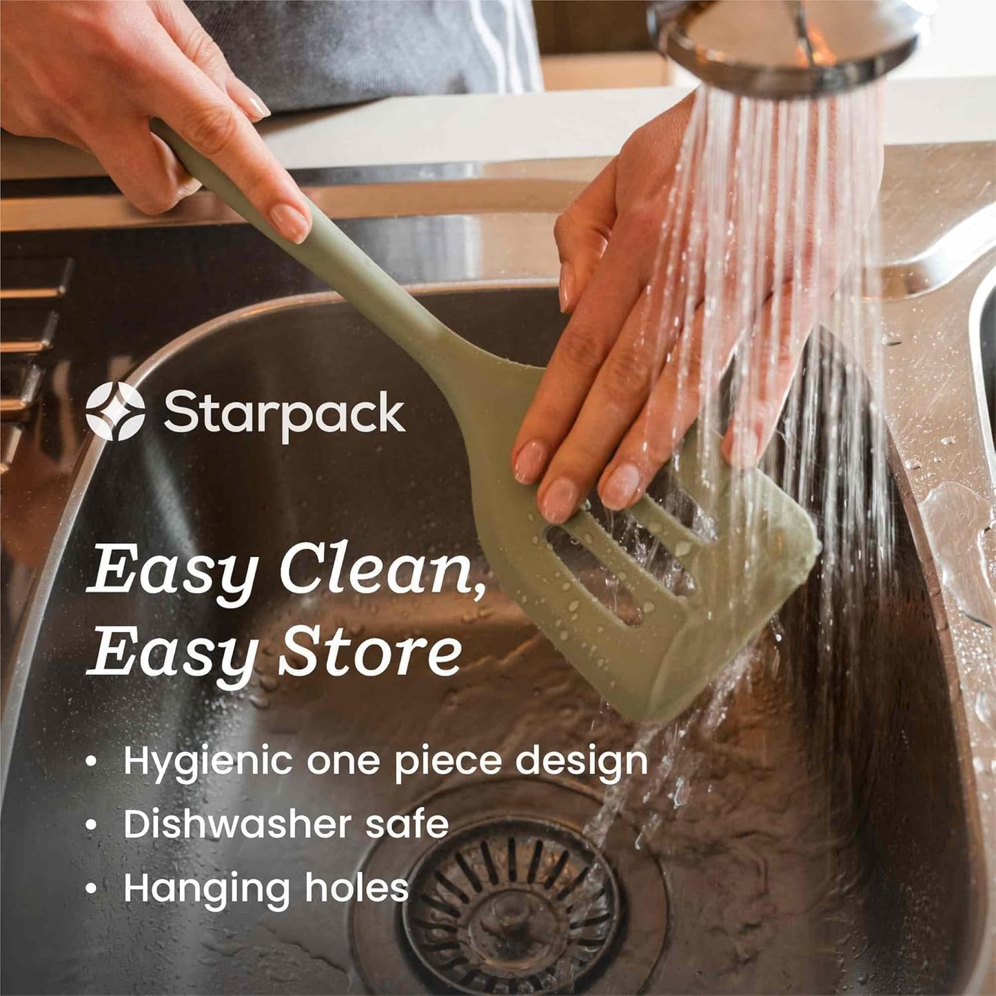 Starpack 'Like a Boss' XL Premium Silicone Cooking Utensils Set (6 Pcs) - Heat Resistant Kitchen Utensils 600°F - Non-Stick Silicone Utensil Set - Large Kitchen Utensils Set for Cooking & Serving