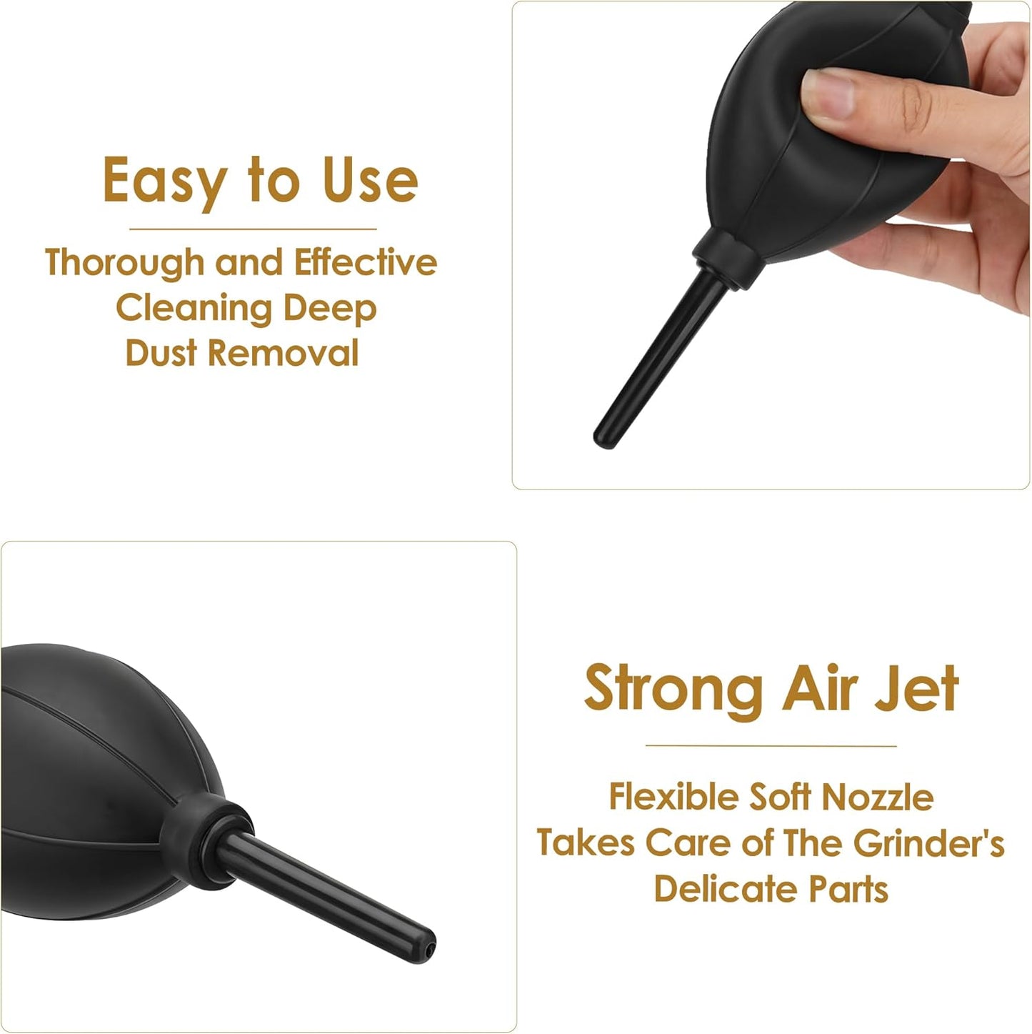 Coffee Grinder Cleaning Kit with Brush, Spoon, and Blower - Espresso Machine Cleaning Tools, Barista Accessories for Grinds, Beans, Portafilters