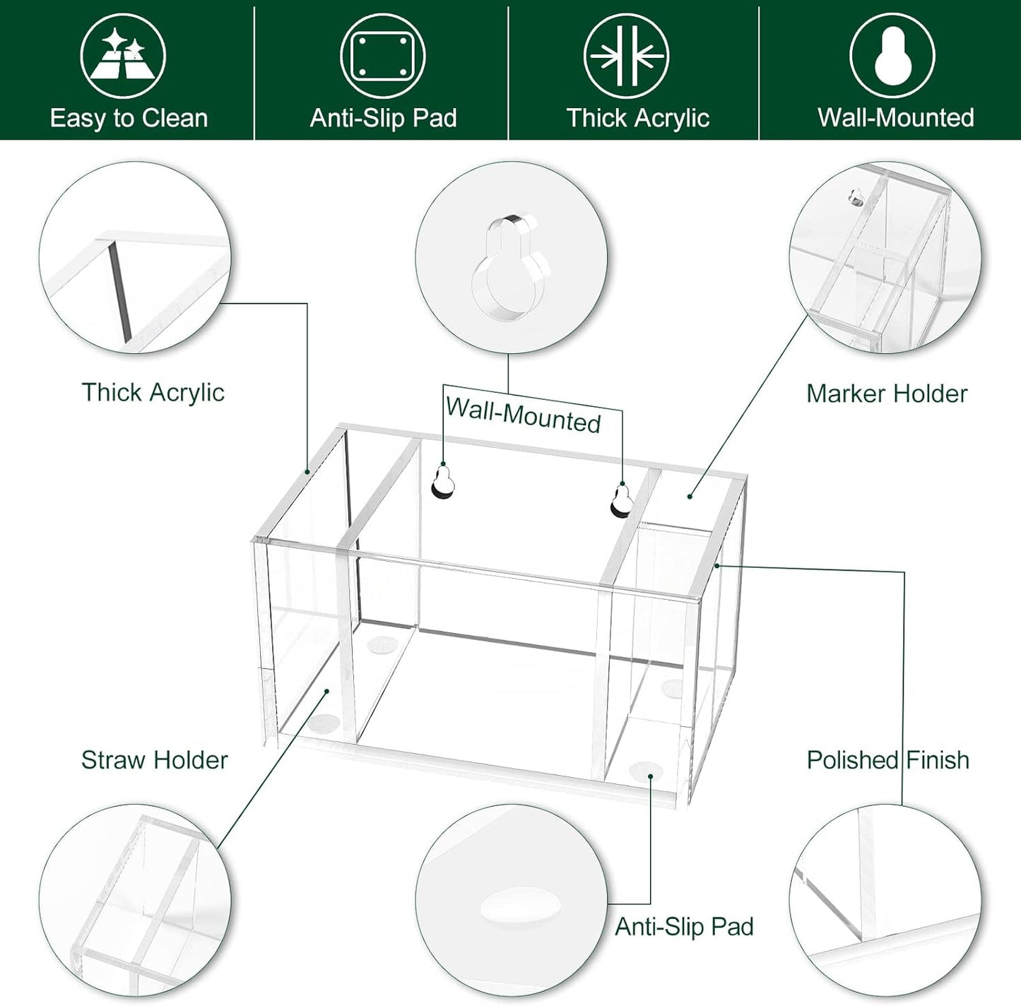 Cup Holder with Slot Mark Your Cup, Party Dispenser Acrylic Cup Organizer and Bar Counter Decor, Clear
