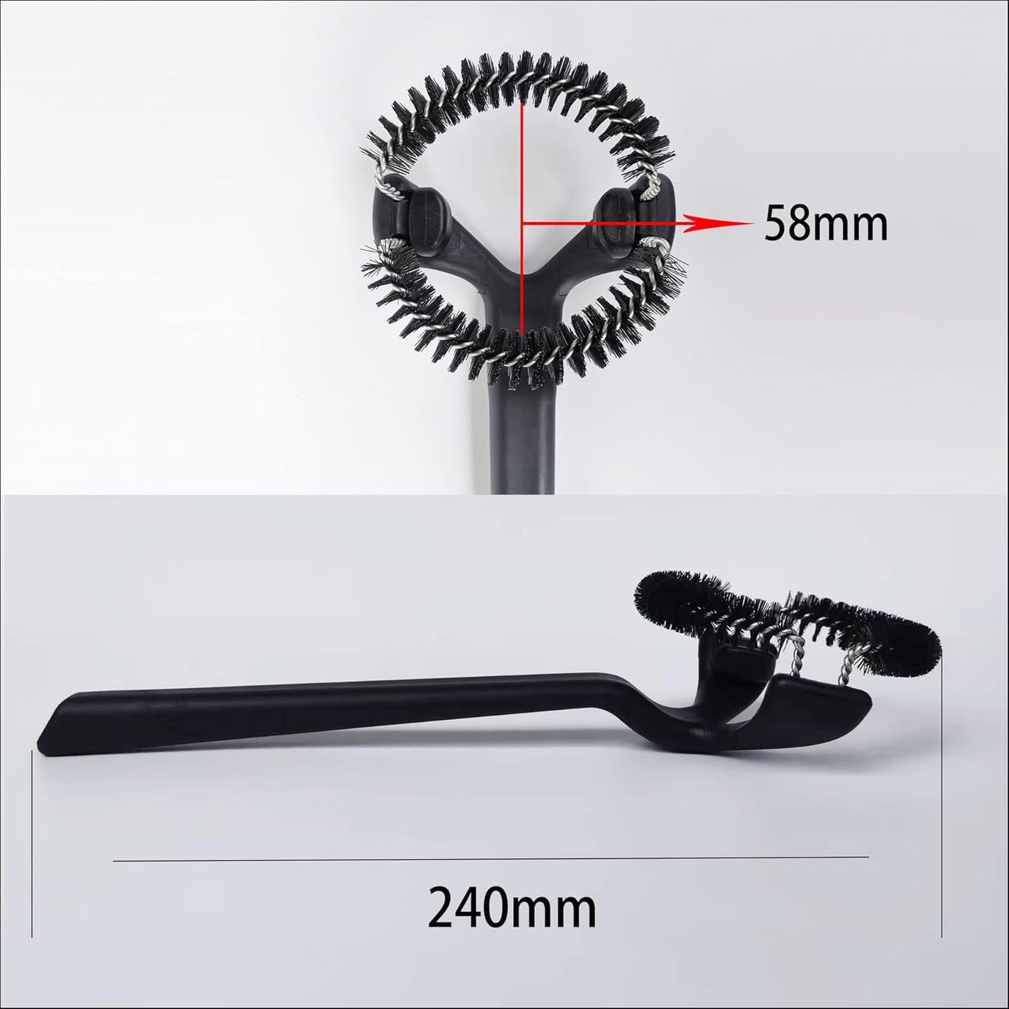 58mm Coffee Machine Brush Cleaner Removable Nylon Bristles Group Head Round Barista Espresso Grinder Multifunction Cleaning Tools Home Kitchen Accessories