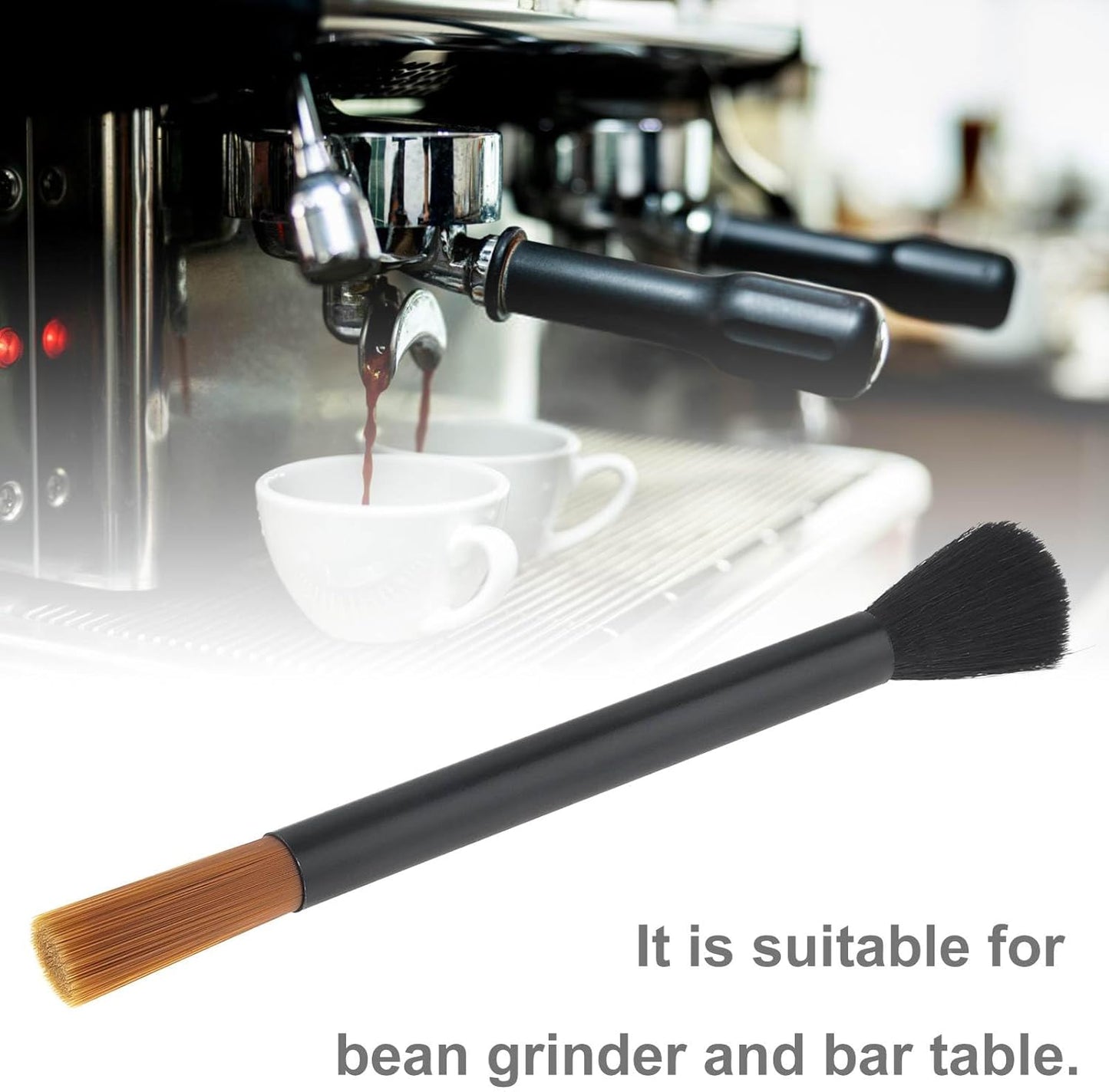 Coffee Machine Cleaning Brushes 2PC, Dusting Bar Espresso Machine Grinder Cleaning Brushes, Two Head Brush Accessories for Bean Grain Coffee Tool Tabletop Simple Barista Home Kitchen Dual Purpose