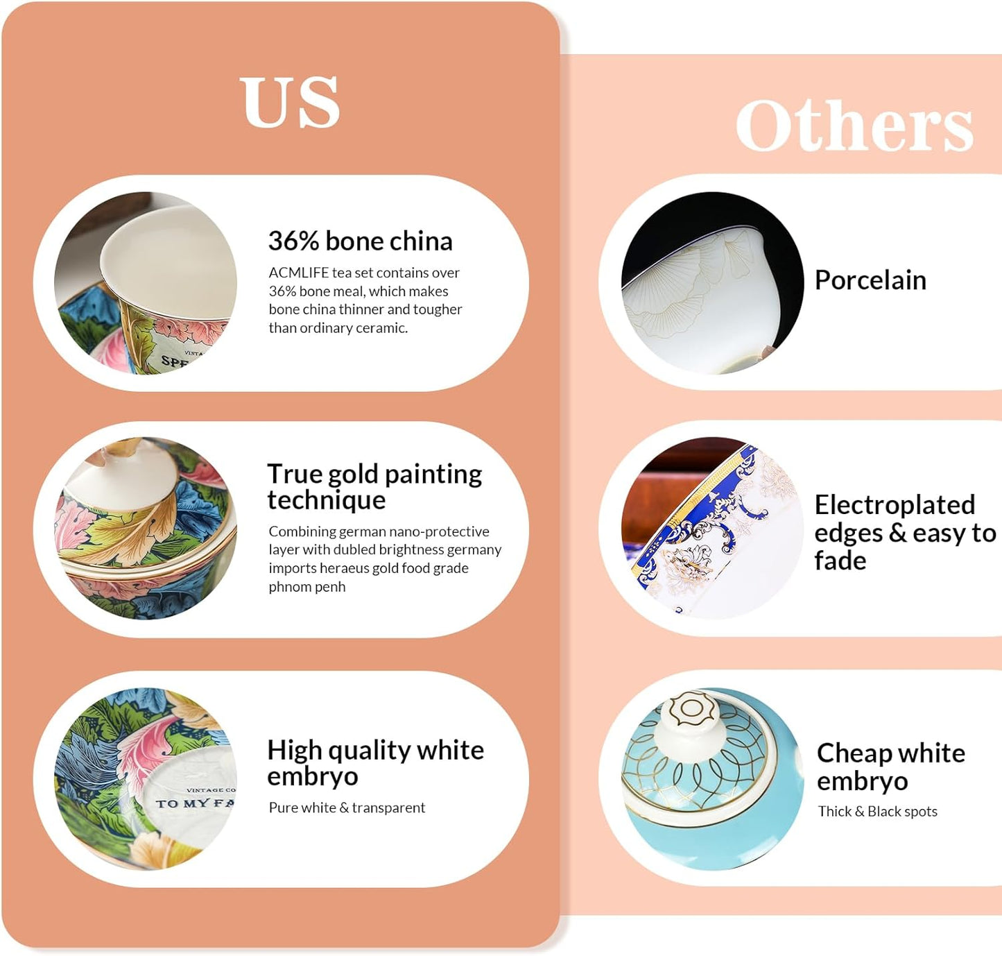 ACMLIFE Porcelain Tea Set for Adults, 15-Piece Green Bone China Tea Set for Women, Tea Cups and Saucers Set Service for 4, Gift (green, large set 13)