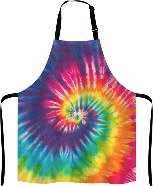 Tie Dye Kitchen Cooking BBQ Chef Apron,Funny Apron for Men, Women - Dad Presents, Presents for Men - Birthday, Mothers Day Presents for Mom, Wife, Husband, Brother, Friends