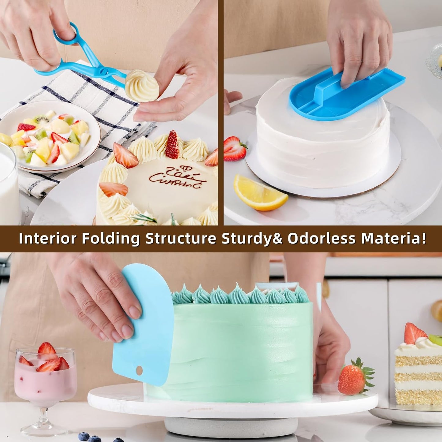 Cake Decorating Kit: Decorating Supplies Tools Kit 238 PCS Baking Accessories Include Spiping Bags and Tips Set, Piping Tips Set, Spatulas, Cake Scraper, 50 Piping Bags, Blue