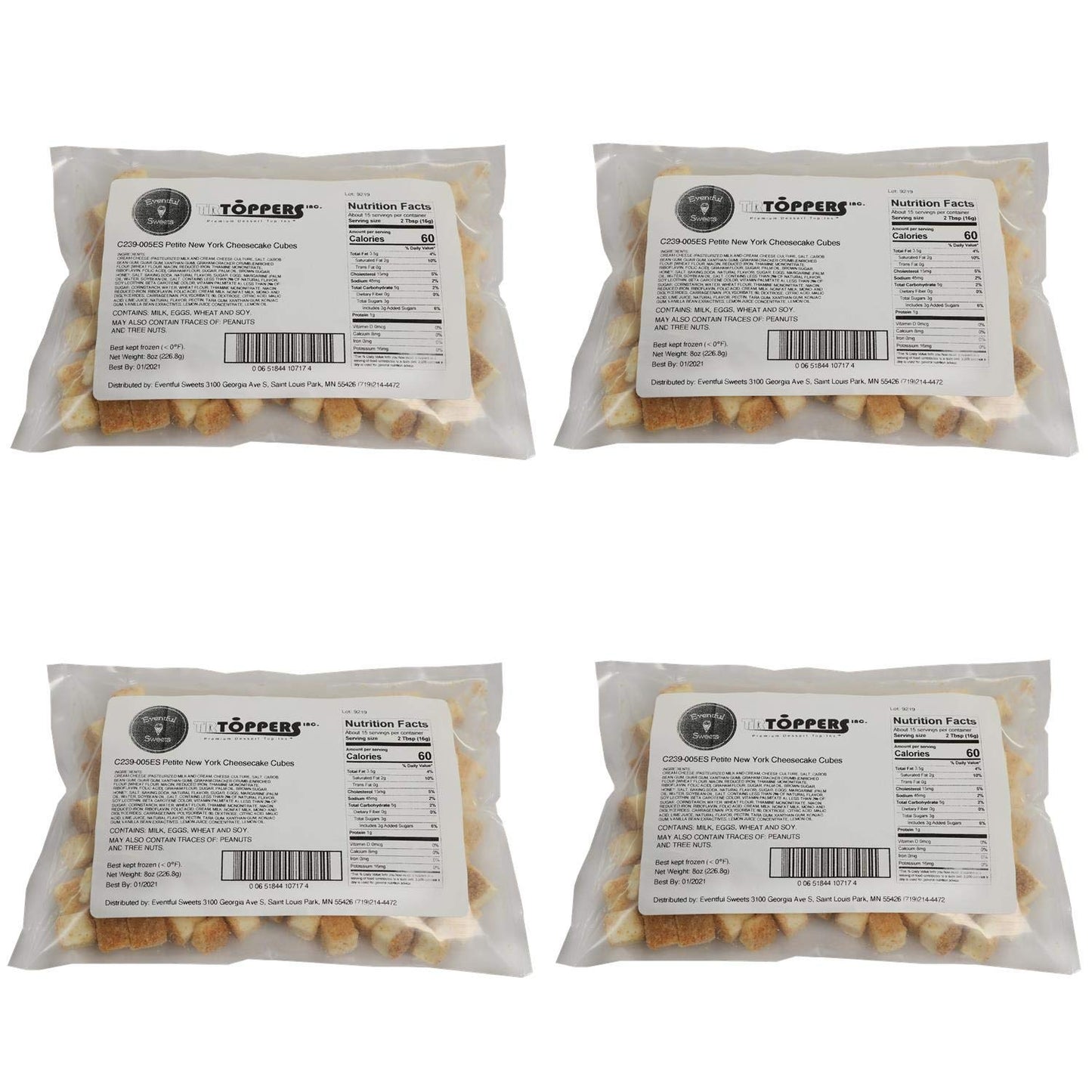 Cheesecake Bites 2 LBS – Bags of Cake Squares Made with Real Cream Cheese – Bulk Dessert Toppings for Sundaes, Yogurt, Ice Cream Bar, and More – Great for Parties, Events, and Catering