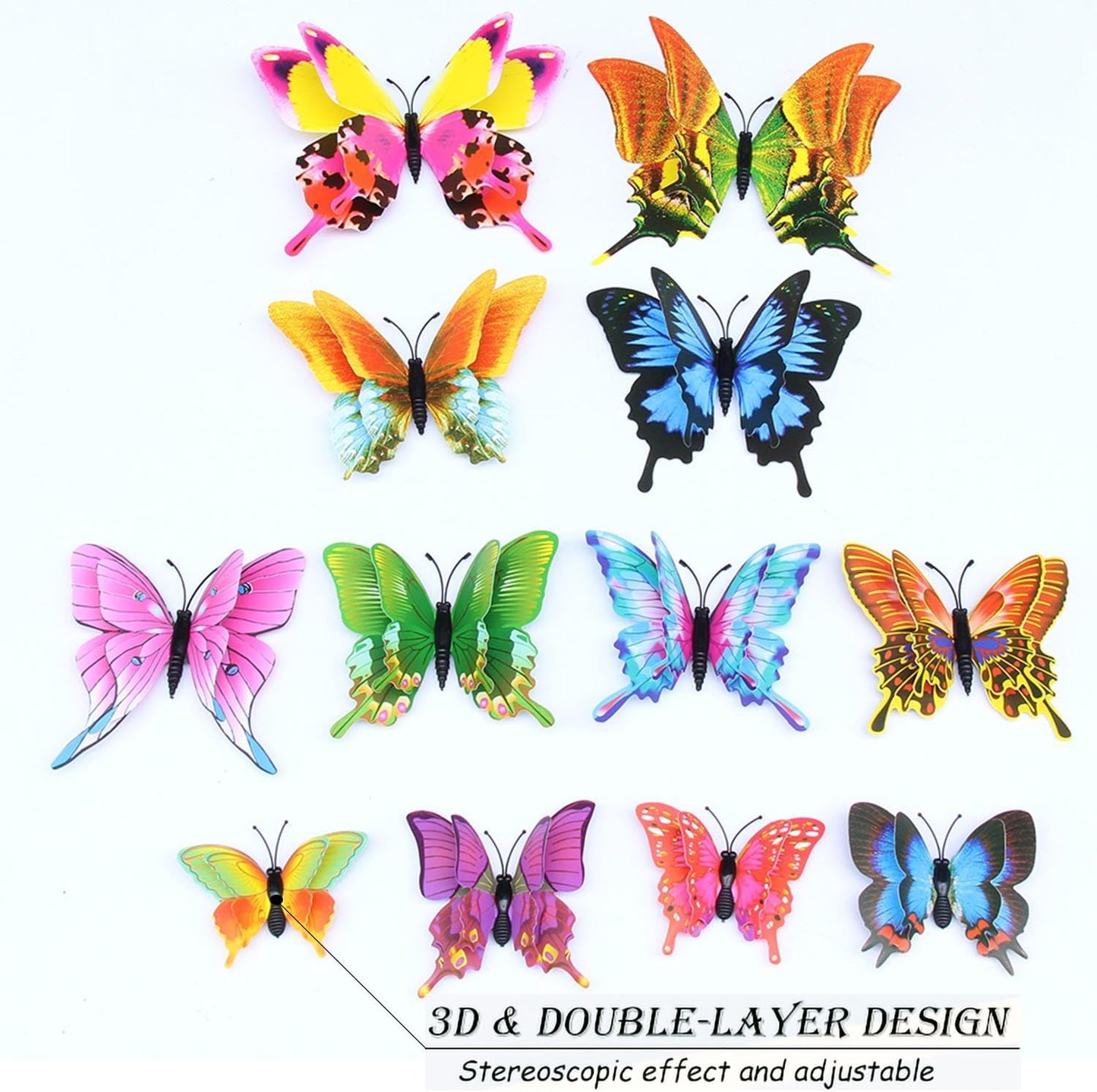 Butterfly Wall Decor 24/48 PCS, 3D Butterflies Stickers for Party Decorations with Magnets (Swallow, 48)