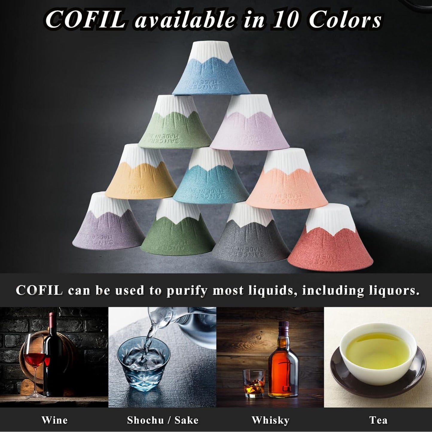 Ceramic Reusable Coffee Filter Dripper Paperless Sustinable Mt. Fuji Made in Japan (Yellow)