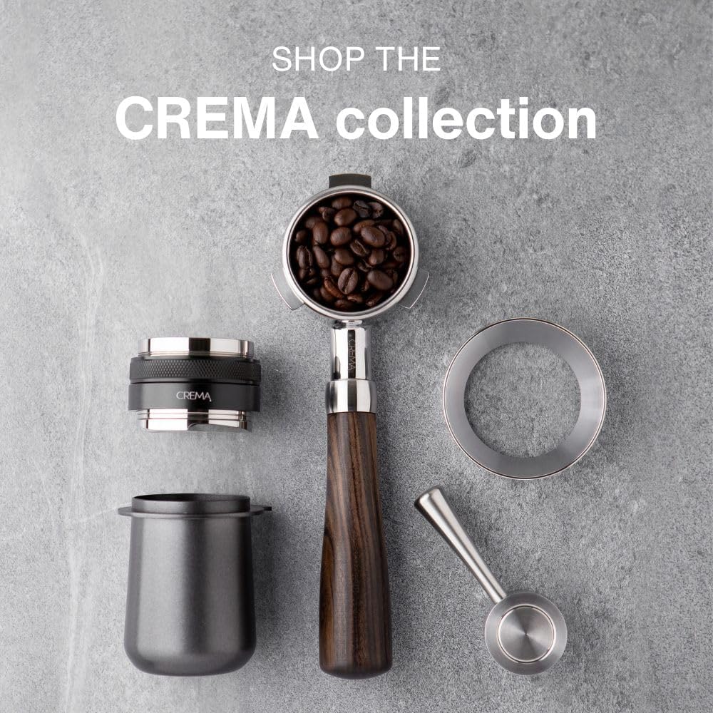 Crema Coffee Products 54mm Hand Tamper & Coffee Distributor | Compatible with 53.3mm Breville Portafilters | Double-Sided,Adjustable Depth Tool | Made with Durable 304 Stainless Steel | Silver