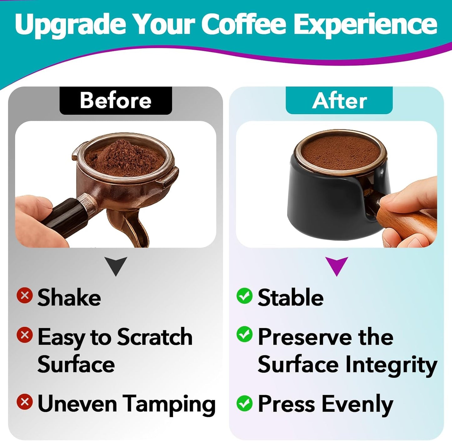 Coffee Tamper Base for Ninja Espresso ES601, Compatible with Handheld Portafilters Espresso, Protect the Countertop, Press Evenly, Tamper Tools for Ninja Espresso Coffee Machines