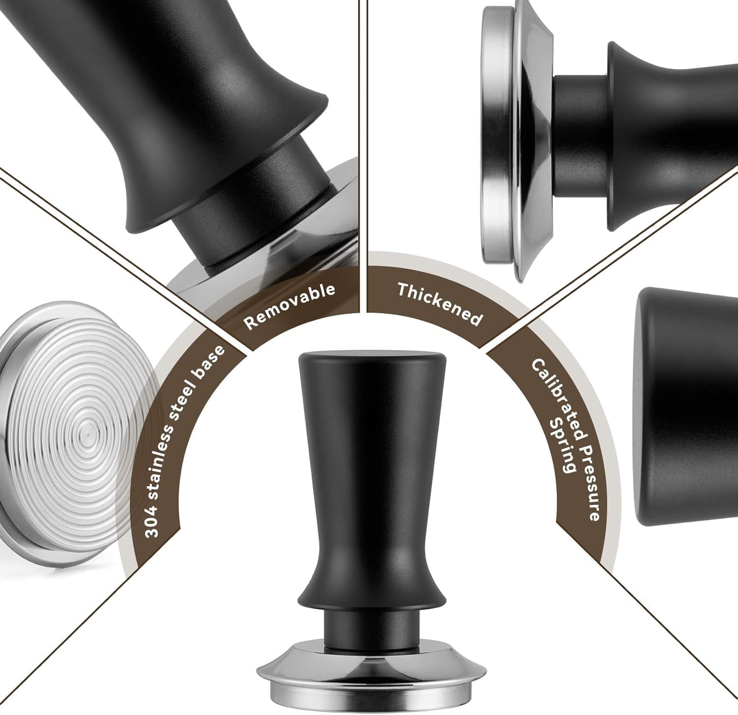 21pcs Espresso Tamper Set, Barista Tools Kit for Coffee Machine, Spring-Loaded 304 Stainless Steel Base 30lbs Coffee Calibrated Tamper kits for Enjoying cafes Home Office hotels(51mm)