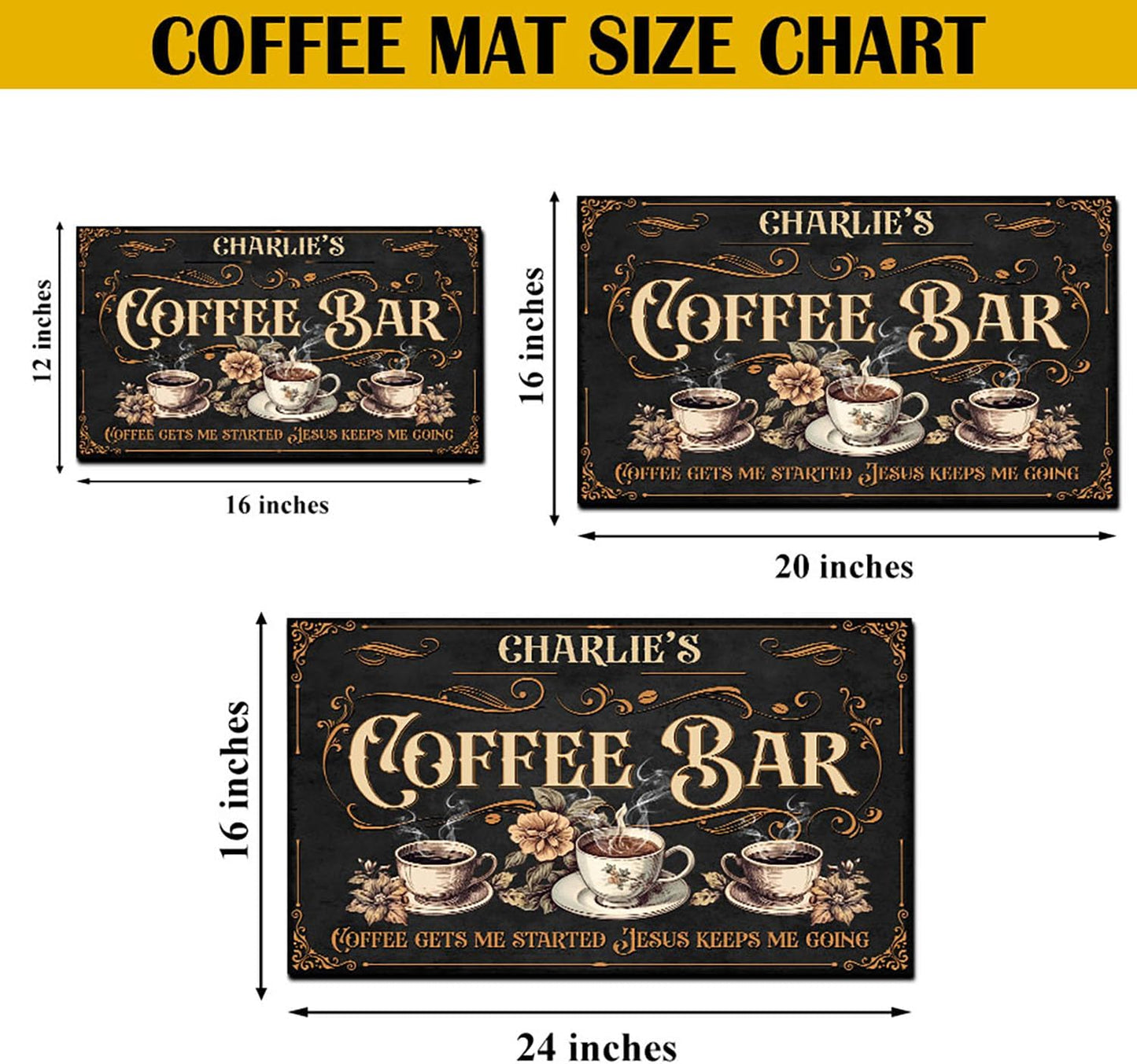 THUYPT Personalized Absorbent Coffee Mat for Counter, Coffee Drying Mat Coffee Bar Accessories, Kitchen Counter Coffee Maker Coffee Station Decoration (07)