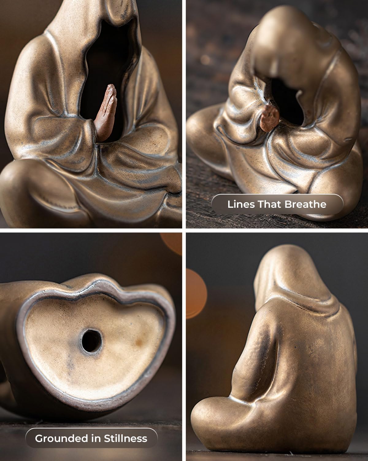 Ceramic Zen Figurine Faceless Tea Pet - Kung Fu Tea Set Accessories, Japanese Decor for Home, Asian Meditation Statue