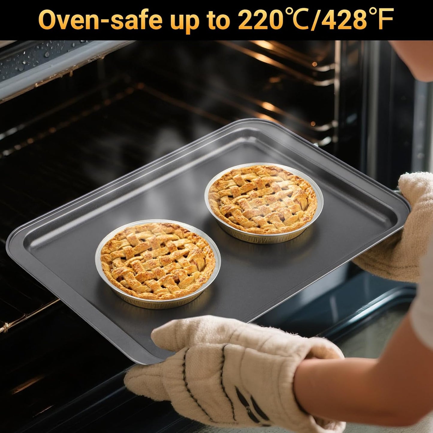 EUSOAR Cake Pans with Lids, 50pcs 10oz/275ml Aluminum Disposable Ramekins Oven Safe Muffins Liner, Foil Baking Cups Cheesecakes Creme Brulee Container Pie Holders for Bakery Wedding Birthday Party