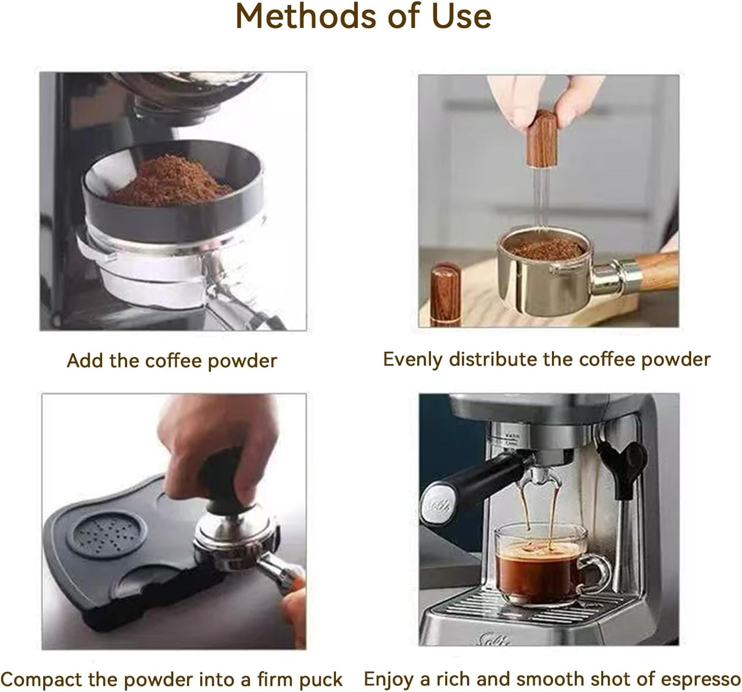 51mm Espresso Tamper Set: Espresso Accessories Kit with Adjustable Spring-Loaded Tamper, Stainless Steel WDT Tool and Magnetic Dosing Funnel for 51 mm Portafilters