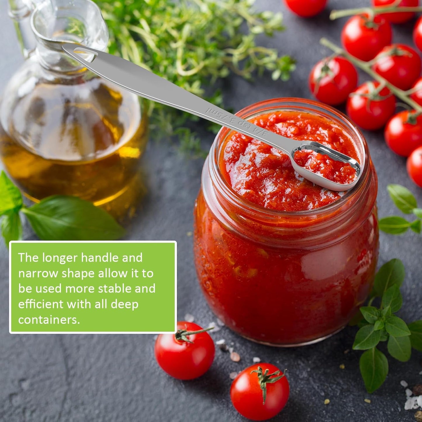 2 Pcs 1/8 Teaspoon (0.63 mL | 1/8 Tsp | 0.63 cc | 1/64 oz) Stainless Steel Single Measuring Spoon, Long Handle Metal Measuring Spoon, Kitchen Gadgets for Cooking & Baking